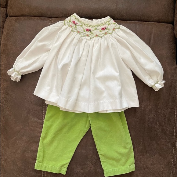 Smocked Ladybug 6 Month Top & Pants - Picture 2 of 5